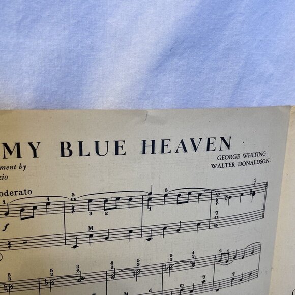 My Blue Heaven Simplified Accordion Sheet Music Whiting Donaldson 1947 Leo Feist - Picture 4 of 7